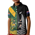 New Zealand and South Africa Rugby Custom Kid Polo Shirt Ultimate Rivalry All Black Springboks