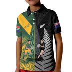 New Zealand and South Africa Rugby Custom Kid Polo Shirt Ultimate Rivalry All Black Springboks
