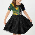 New Zealand and South Africa Rugby Custom Kid Short Sleeve Dress Ultimate Rivalry All Black Springboks
