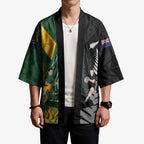 New Zealand and South Africa Rugby Custom Kimono Ultimate Rivalry All Black Springboks
