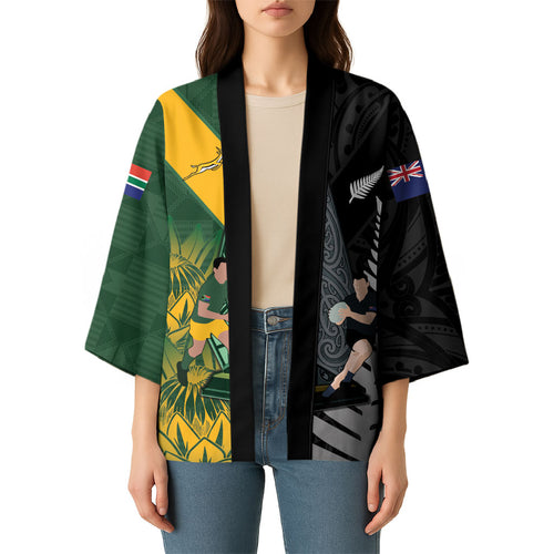 New Zealand and South Africa Rugby Custom Kimono Ultimate Rivalry All Black Springboks
