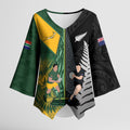 New Zealand and South Africa Rugby Custom Kimono Sleeve Blouse Ultimate Rivalry All Black Springboks