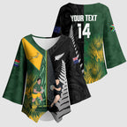 New Zealand and South Africa Rugby Custom Kimono Sleeve Blouse Ultimate Rivalry All Black Springboks