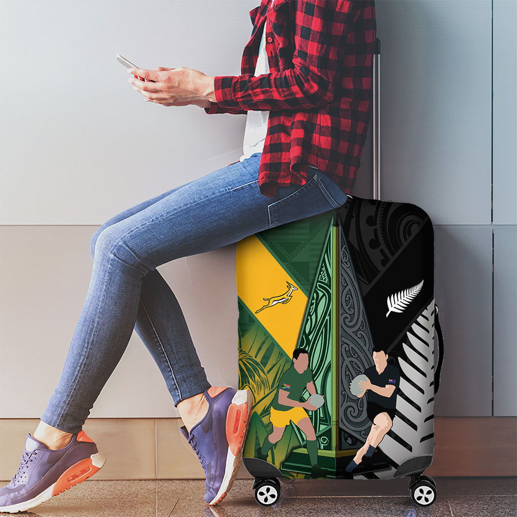 New Zealand and South Africa Rugby Luggage Cover Ultimate Rivalry All Black Springboks