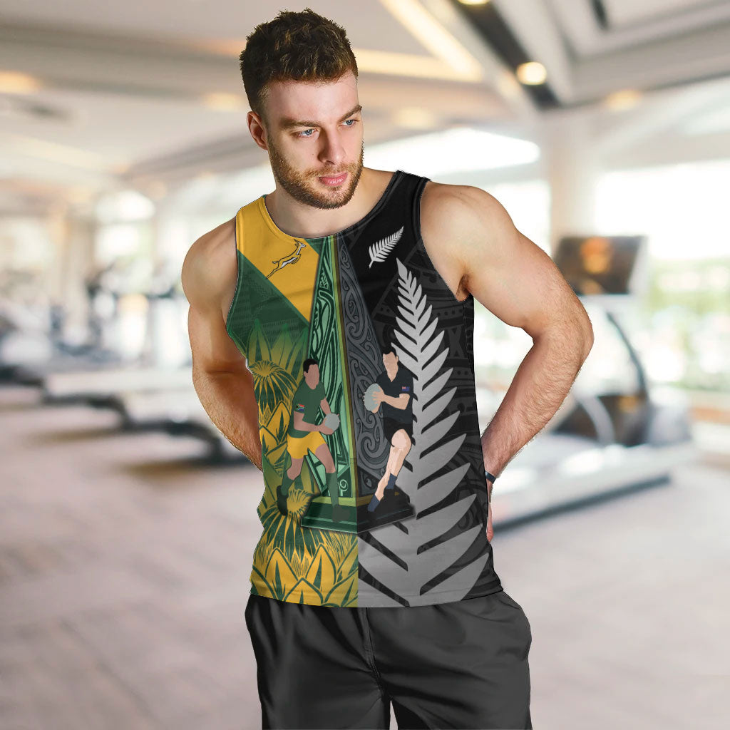 New Zealand and South Africa Rugby Custom Men Tank Top Ultimate Rivalry All Black Springboks
