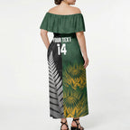 New Zealand and South Africa Rugby Custom Off Shoulder Maxi Dress Ultimate Rivalry All Black Springboks