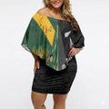 New Zealand and South Africa Rugby Custom Off Shoulder Short Dress Ultimate Rivalry All Black Springboks