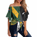 New Zealand and South Africa Rugby Custom Off Shoulder Wrap Waist Top Ultimate Rivalry All Black Springboks