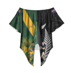 New Zealand and South Africa Rugby Custom Off Shoulder Wrap Waist Top Ultimate Rivalry All Black Springboks