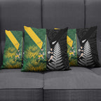 New Zealand and South Africa Rugby Pillow Cover Ultimate Rivalry All Black Springboks
