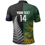New Zealand and South Africa Rugby Custom Polo Shirt Ultimate Rivalry All Black Springboks