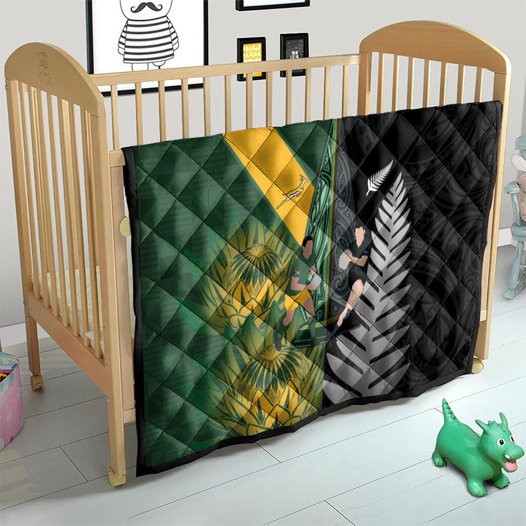 New Zealand and South Africa Rugby Quilt Ultimate Rivalry All Black Springboks