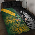New Zealand and South Africa Rugby Quilt Bed Set Ultimate Rivalry All Black Springboks