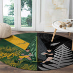 New Zealand and South Africa Rugby Round Carpet Ultimate Rivalry All Black Springboks