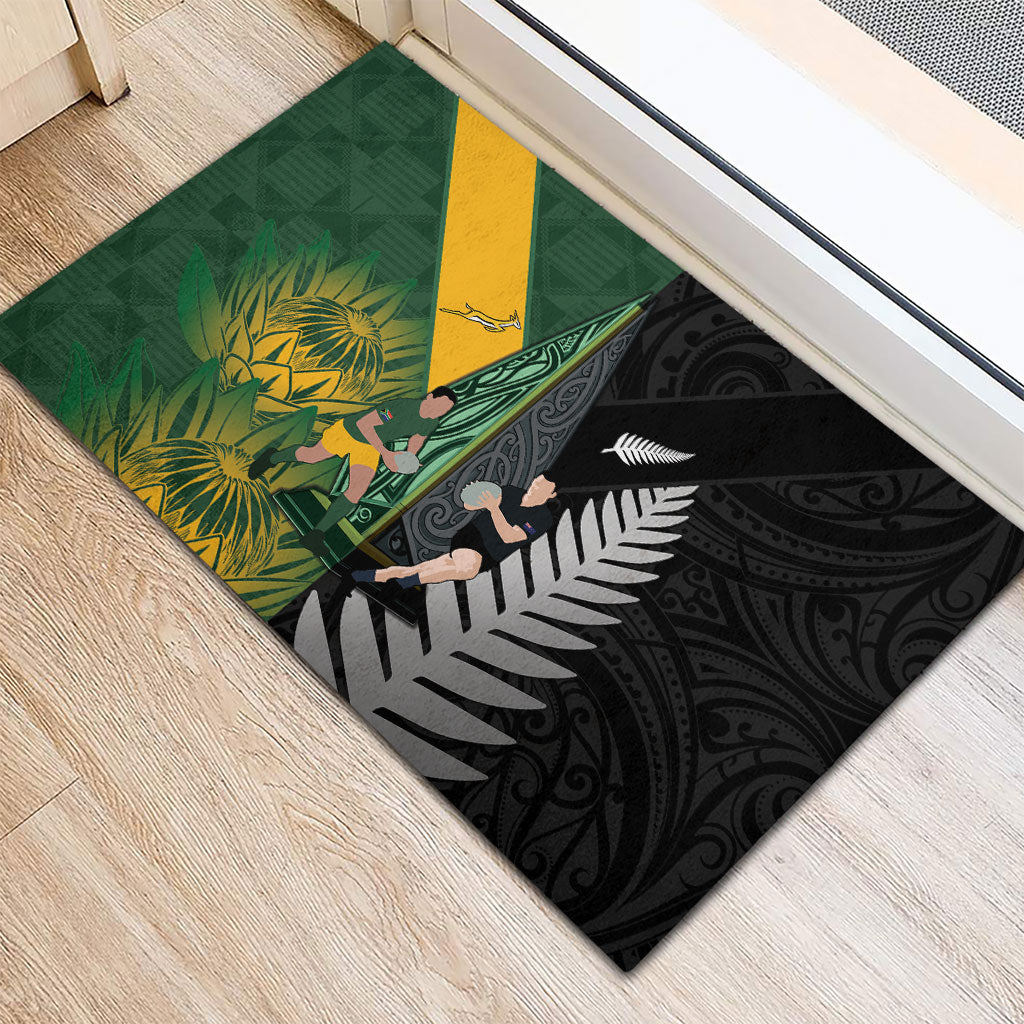 New Zealand and South Africa Rugby Rubber Doormat Ultimate Rivalry All Black Springboks