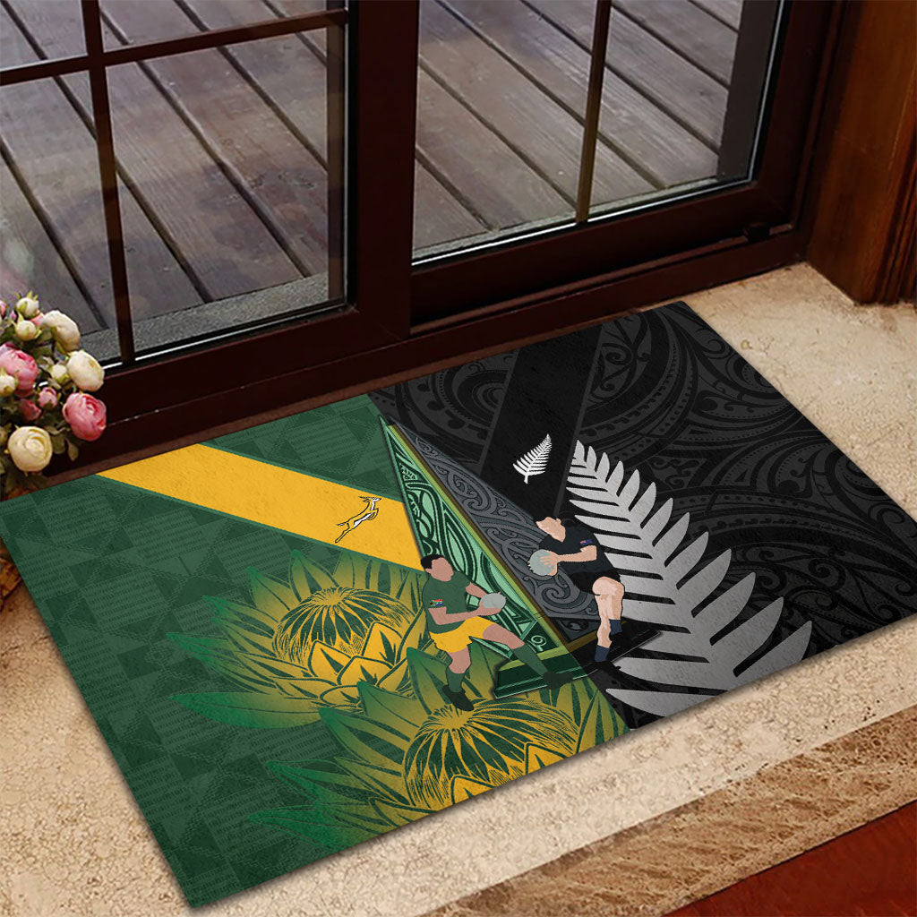 New Zealand and South Africa Rugby Rubber Doormat Ultimate Rivalry All Black Springboks