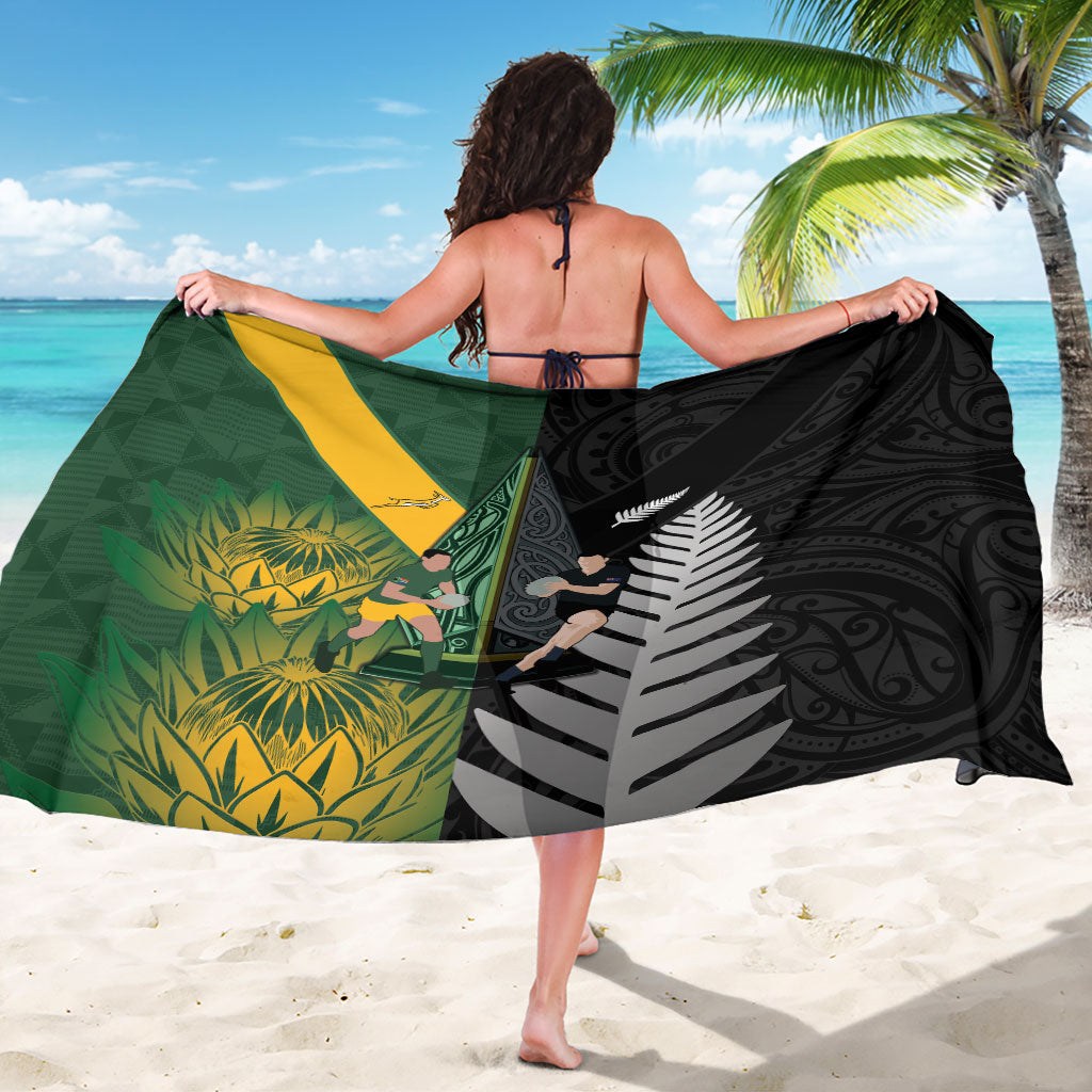 New Zealand and South Africa Rugby Sarong Ultimate Rivalry All Black Springboks