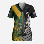 New Zealand and South Africa Rugby Custom Scrub Top Ultimate Rivalry All Black Springboks