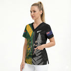 New Zealand and South Africa Rugby Custom Scrub Top Ultimate Rivalry All Black Springboks