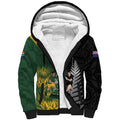 New Zealand and South Africa Rugby Custom Sherpa Hoodie Ultimate Rivalry All Black Springboks