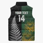 New Zealand and South Africa Rugby Custom Sleeveless Puffer Jacket Ultimate Rivalry All Black Springboks