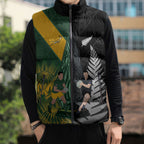 New Zealand and South Africa Rugby Custom Sleeveless Puffer Jacket Ultimate Rivalry All Black Springboks