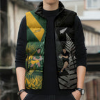 New Zealand and South Africa Rugby Custom Sleeveless Puffer Jacket Ultimate Rivalry All Black Springboks