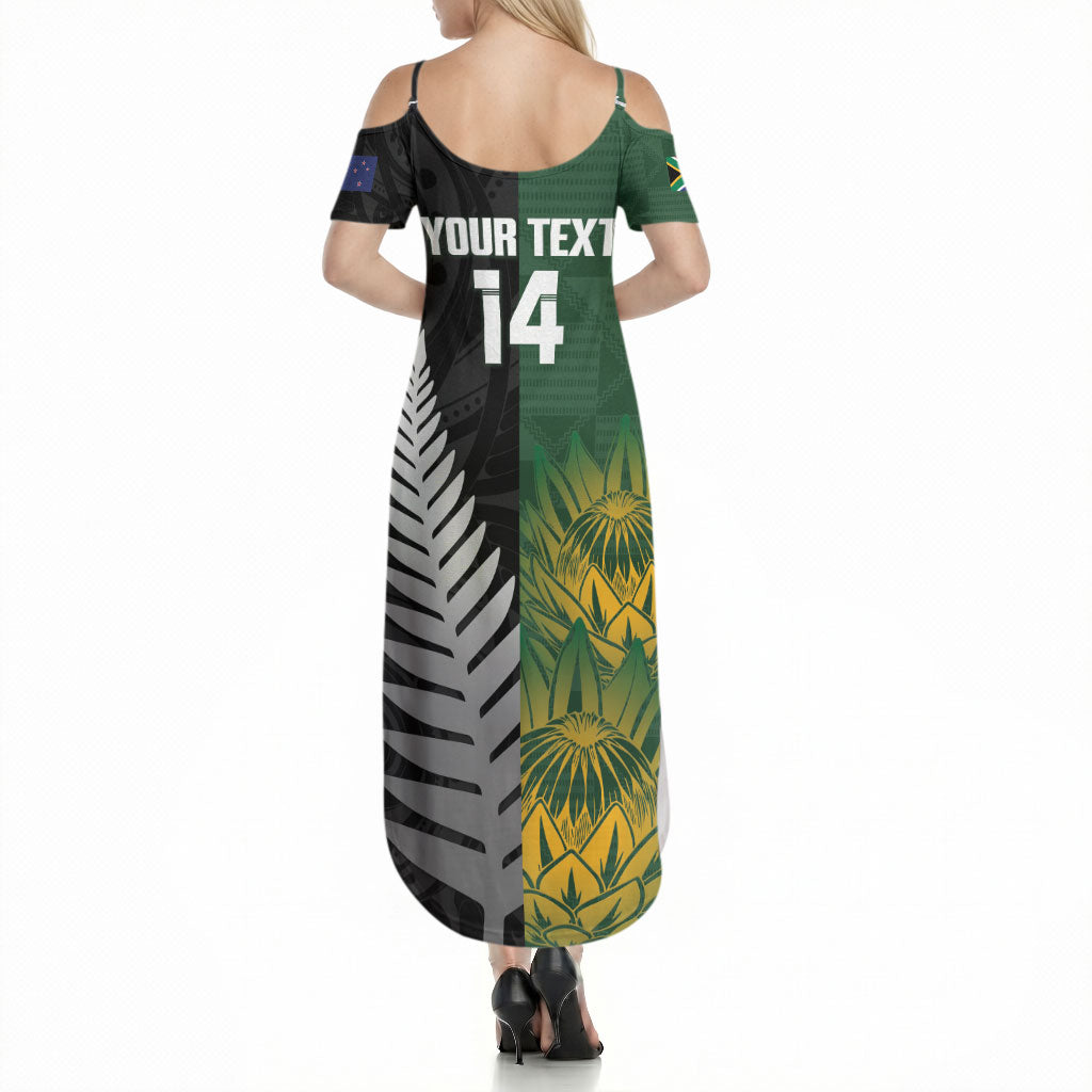 New Zealand and South Africa Rugby Custom Summer Maxi Dress Ultimate Rivalry All Black Springboks