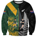 New Zealand and South Africa Rugby Custom Sweatshirt Ultimate Rivalry All Black Springboks