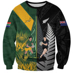New Zealand and South Africa Rugby Custom Sweatshirt Ultimate Rivalry All Black Springboks