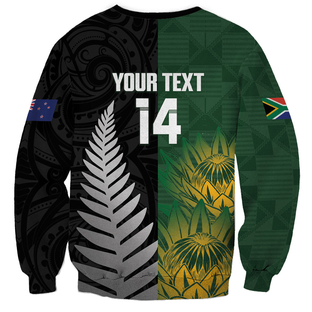 New Zealand and South Africa Rugby Custom Sweatshirt Ultimate Rivalry All Black Springboks