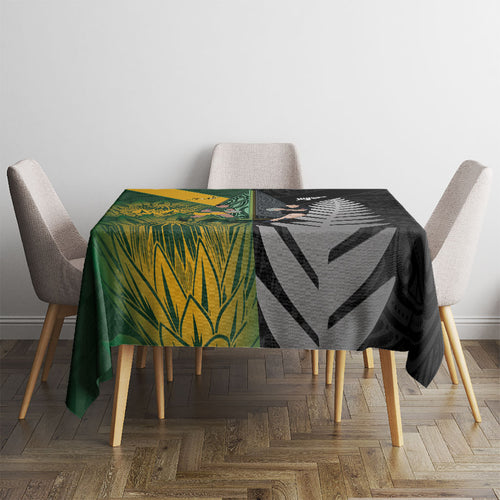 New Zealand and South Africa Rugby Tablecloth Ultimate Rivalry All Black Springboks