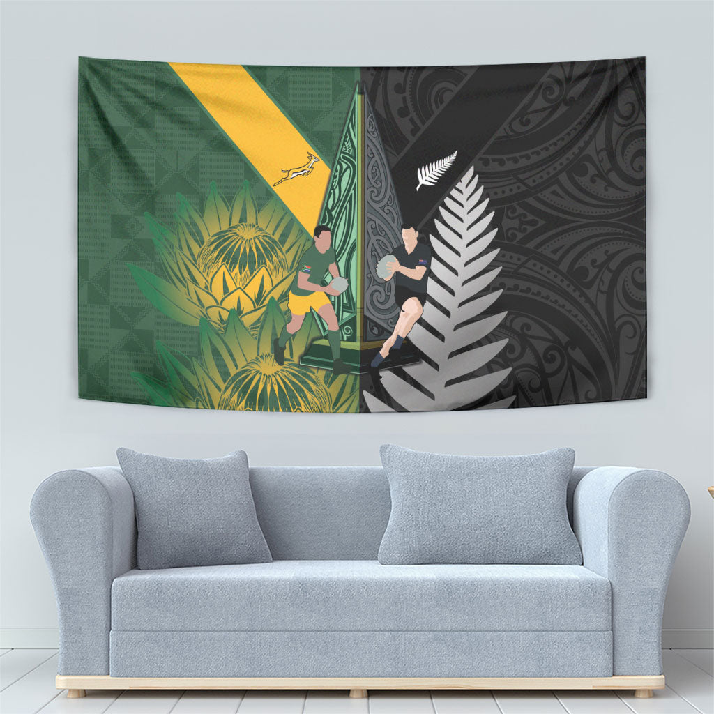 New Zealand and South Africa Rugby Tapestry Ultimate Rivalry All Black Springboks