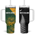 New Zealand and South Africa Rugby Tumbler With Handle Ultimate Rivalry All Black Springboks