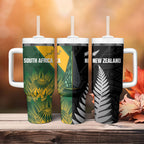 New Zealand and South Africa Rugby Tumbler With Handle Ultimate Rivalry All Black Springboks