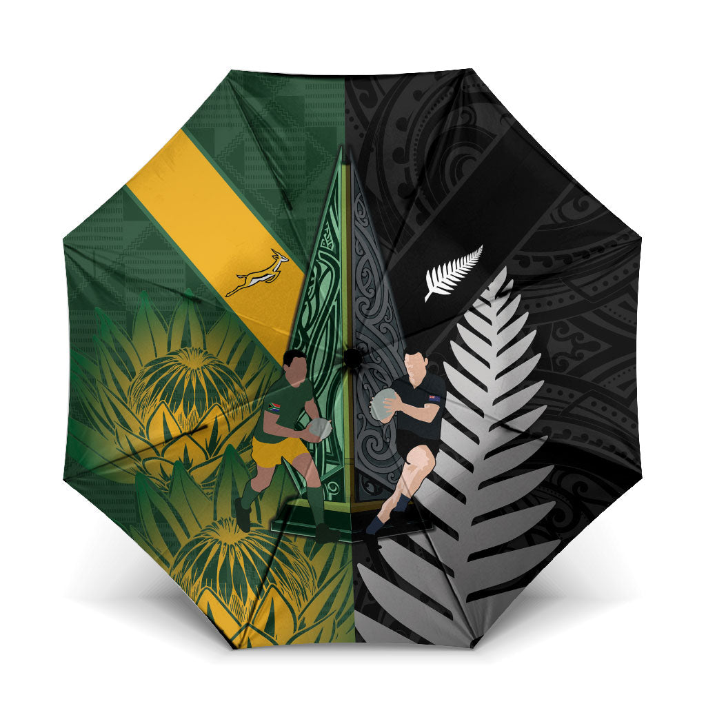 New Zealand and South Africa Rugby Umbrella Ultimate Rivalry All Black Springboks