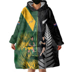 New Zealand and South Africa Rugby Custom Wearable Blanket Hoodie Ultimate Rivalry All Black Springboks