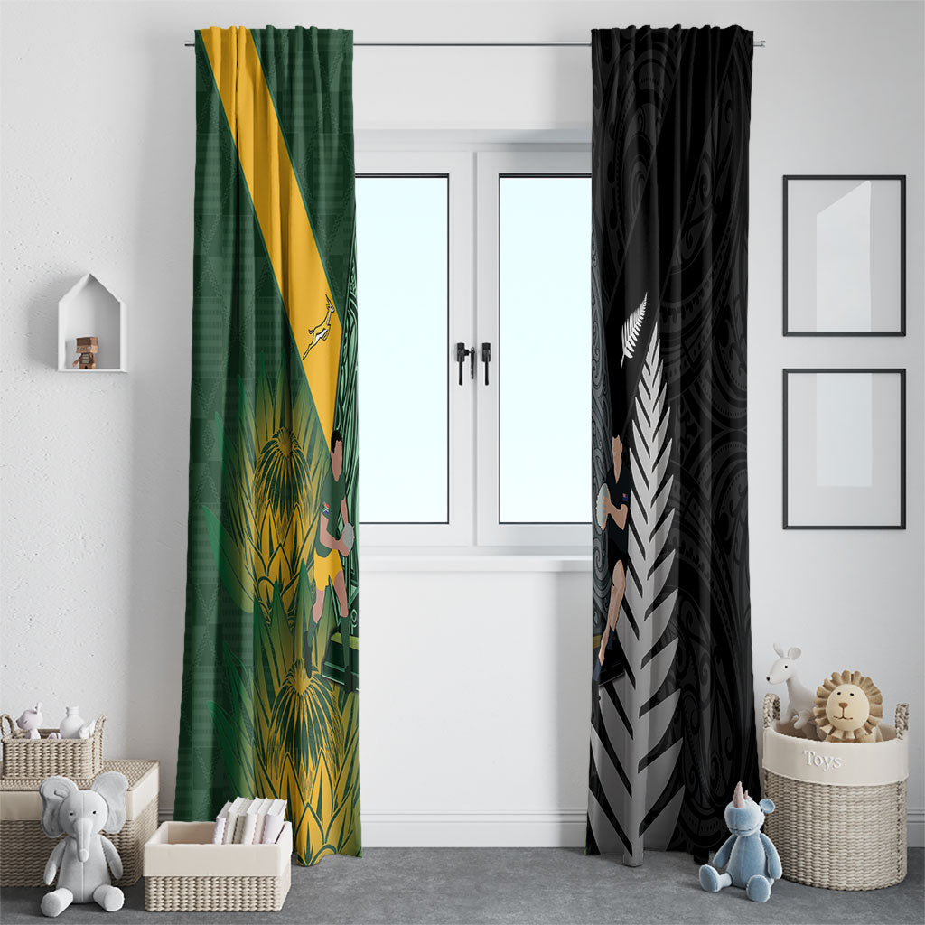 New Zealand and South Africa Rugby Window Curtain Ultimate Rivalry All Black Springboks