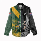 New Zealand and South Africa Rugby Custom Women Casual Shirt Ultimate Rivalry All Black Springboks