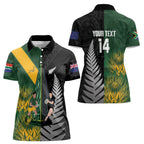 New Zealand and South Africa Rugby Custom Women Polo Shirt Ultimate Rivalry All Black Springboks