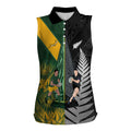 New Zealand and South Africa Rugby Custom Women Sleeveless Polo Shirt Ultimate Rivalry All Black Springboks