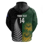 New Zealand and South Africa Rugby Custom Zip Hoodie Ultimate Rivalry All Black Springboks