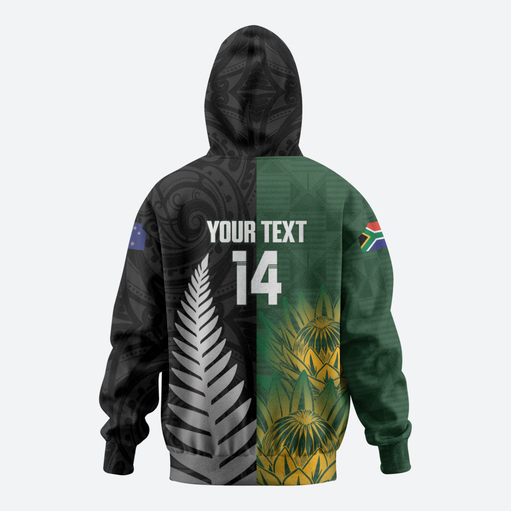 New Zealand and South Africa Rugby Custom Zip Hoodie Ultimate Rivalry All Black Springboks