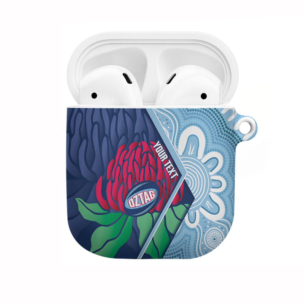 New South Wales Oztag Custom AirPods Case NSW Waratah Indigenous Art