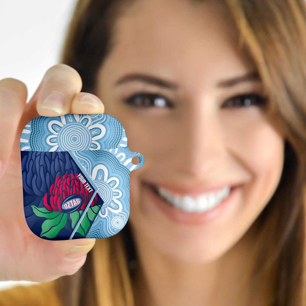 New South Wales Oztag Custom AirPods Case NSW Waratah Indigenous Art