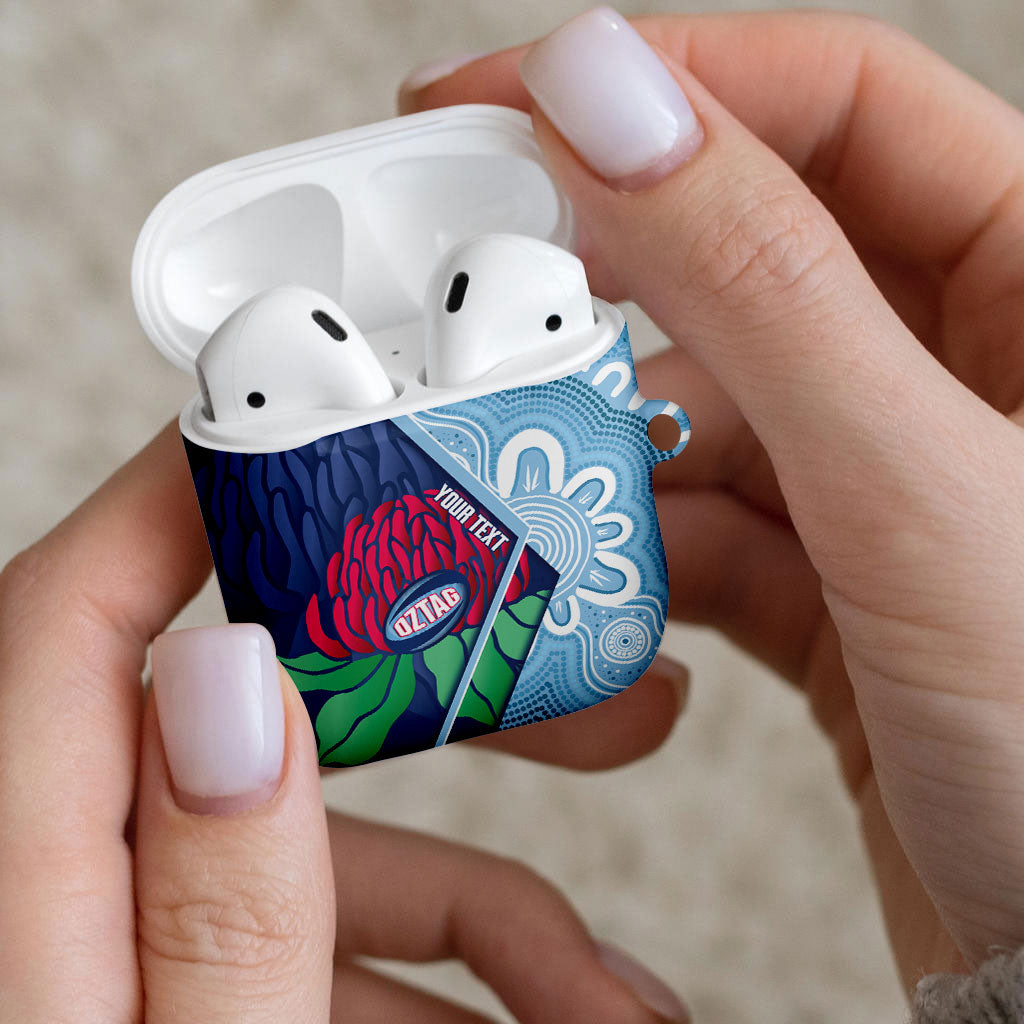 New South Wales Oztag Custom AirPods Case NSW Waratah Indigenous Art