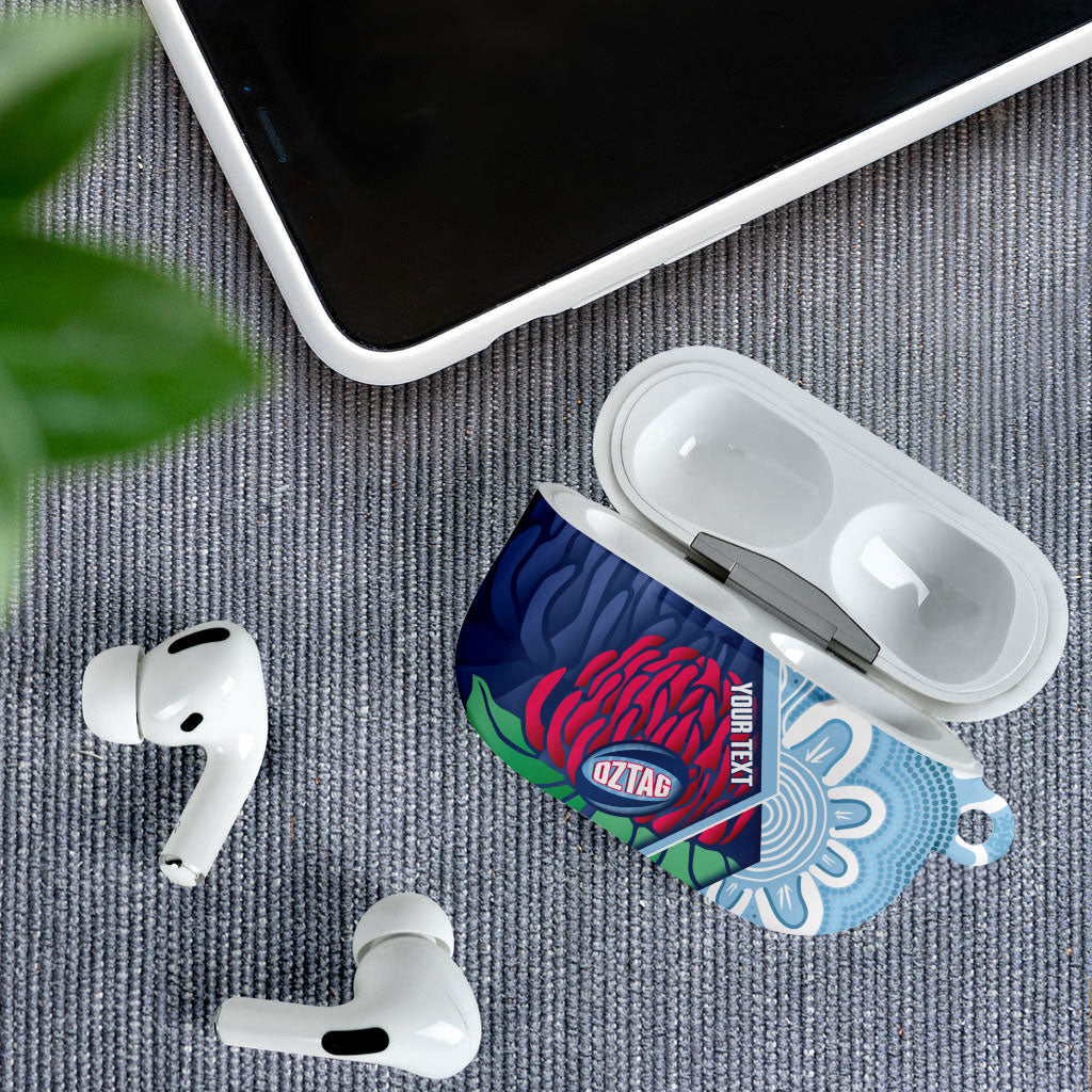 New South Wales Oztag Custom AirPods Case NSW Waratah Indigenous Art