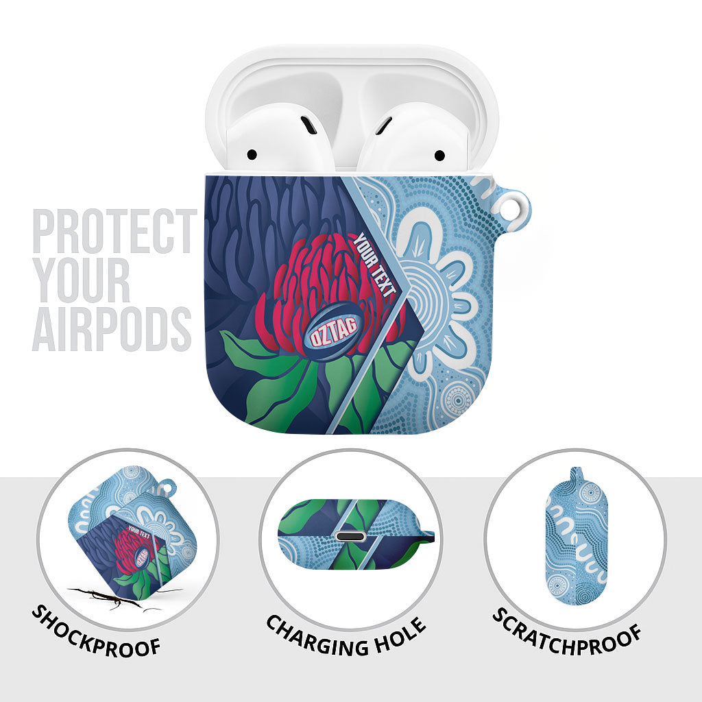 New South Wales Oztag Custom AirPods Case NSW Waratah Indigenous Art