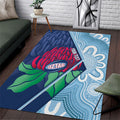 New South Wales Oztag Custom Area Rug NSW Waratah Indigenous Art