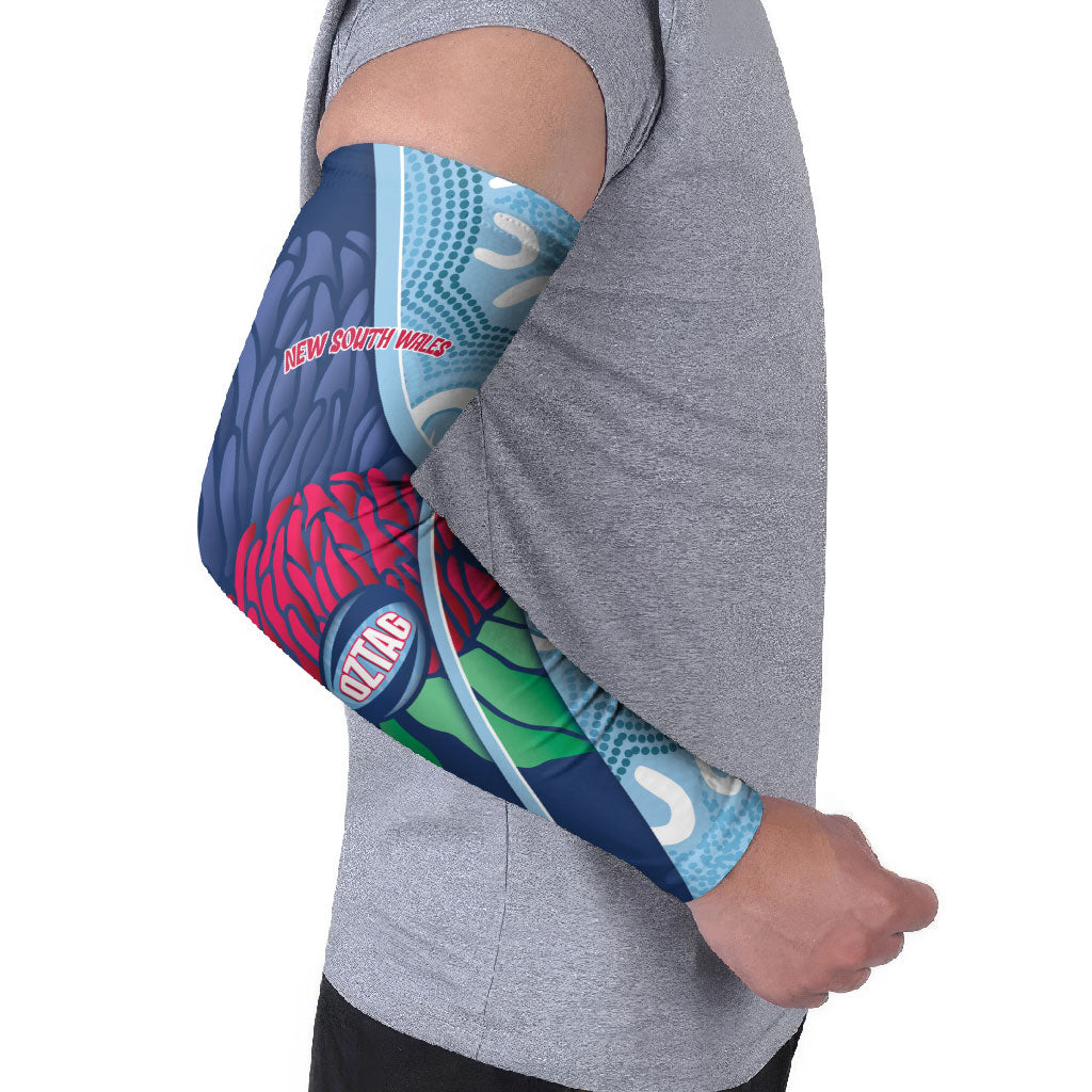 New South Wales Oztag Custom Arm Sleeves NSW Waratah Indigenous Art